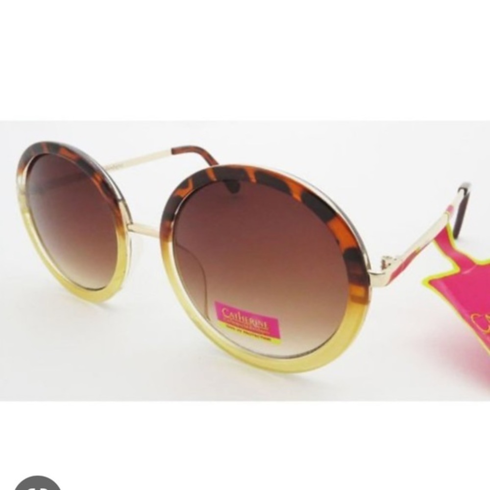 Women’s Brand New CATHERINE MALANDRINO 100% UV Protect Sun Glasses Tort Mustard
